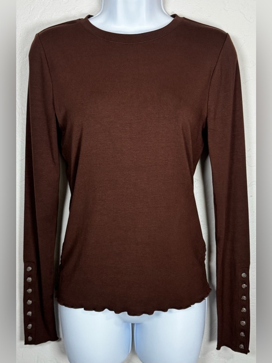 J. Crew Tops - J. Crew Refined Rib Long Sleeve T-shirt With Button Cuffs Size Small